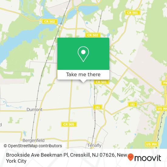 Brookside Ave Beekman Pl, Cresskill, NJ 07626 map