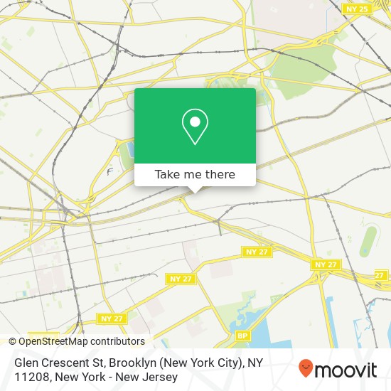 Glen Crescent St, Brooklyn (New York City), NY 11208 map