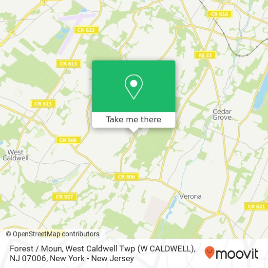 Mapa de Forest / Moun, West Caldwell Twp (W CALDWELL), NJ 07006