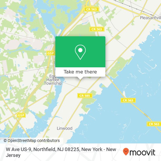 Mapa de W Ave US-9, Northfield, NJ 08225