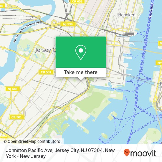 Mapa de Johnston Pacific Ave, Jersey City, NJ 07304