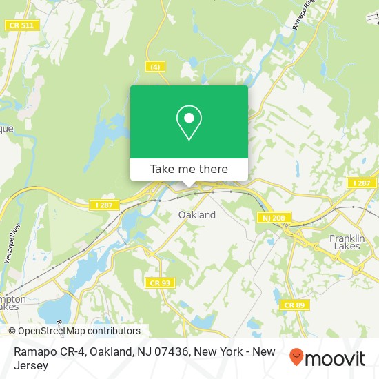 Mapa de Ramapo CR-4, Oakland, NJ 07436