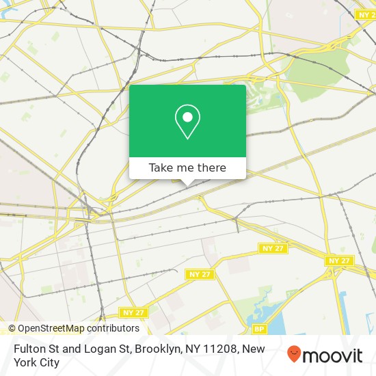Mapa de Fulton St and Logan St, Brooklyn, NY 11208