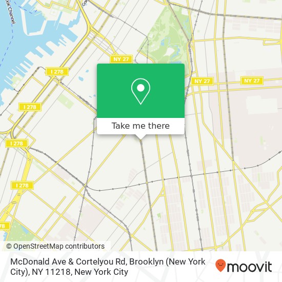 Mapa de McDonald Ave & Cortelyou Rd, Brooklyn (New York City), NY 11218