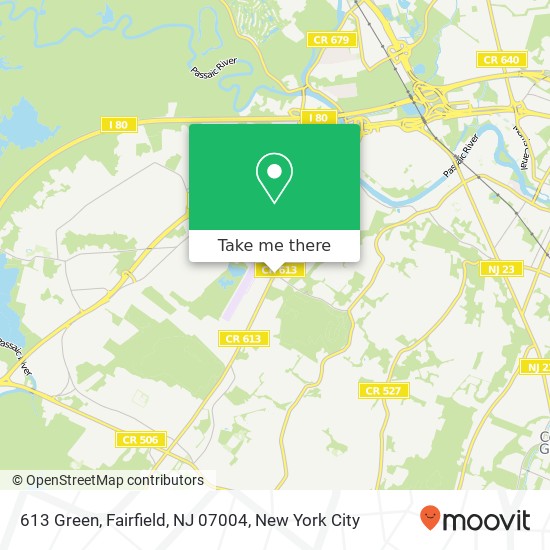 Mapa de 613 Green, Fairfield, NJ 07004