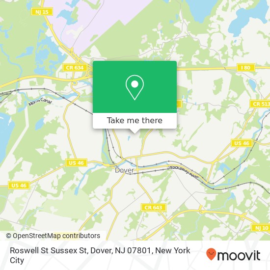 Roswell St Sussex St, Dover, NJ 07801 map
