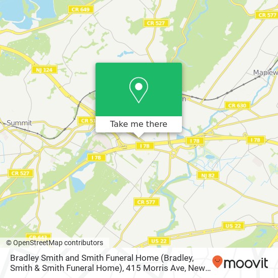 Mapa de Bradley Smith and Smith Funeral Home (Bradley, Smith & Smith Funeral Home), 415 Morris Ave