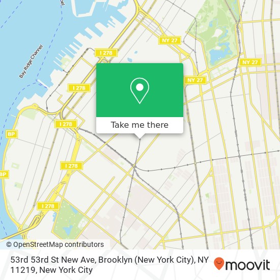 Mapa de 53rd 53rd St New Ave, Brooklyn (New York City), NY 11219