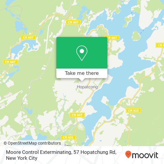 Mapa de Moore Control Exterminating, 57 Hopatchung Rd