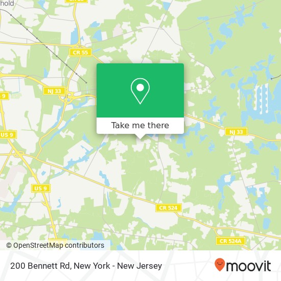 Mapa de 200 Bennett Rd, Freehold, NJ 07728