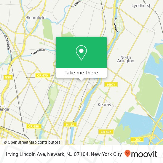 Irving Lincoln Ave, Newark, NJ 07104 map