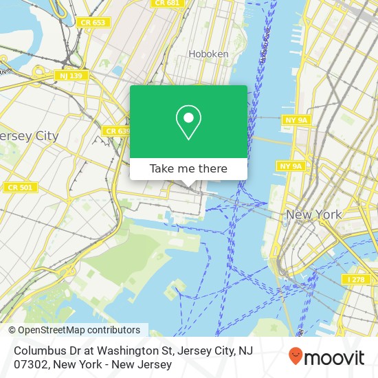 Mapa de Columbus Dr at Washington St, Jersey City, NJ 07302