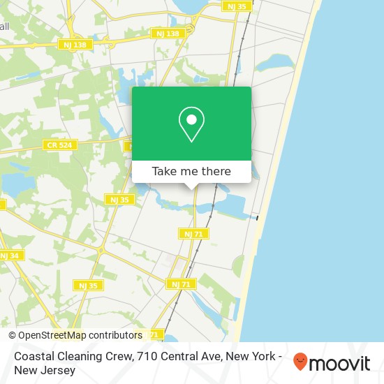 Mapa de Coastal Cleaning Crew, 710 Central Ave