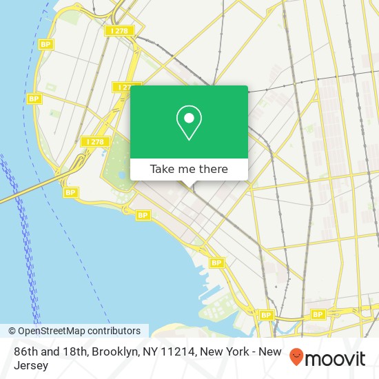 Mapa de 86th and 18th, Brooklyn, NY 11214