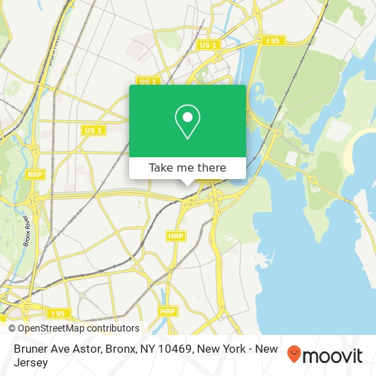 Mapa de Bruner Ave Astor, Bronx, NY 10469