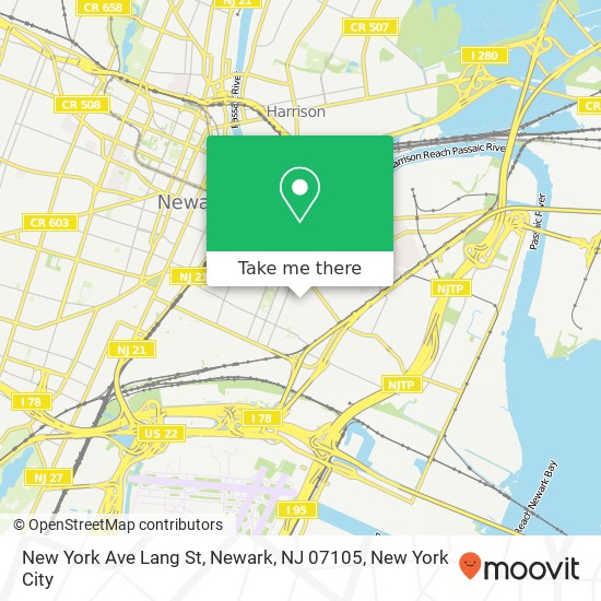 New York Ave Lang St, Newark, NJ 07105 map