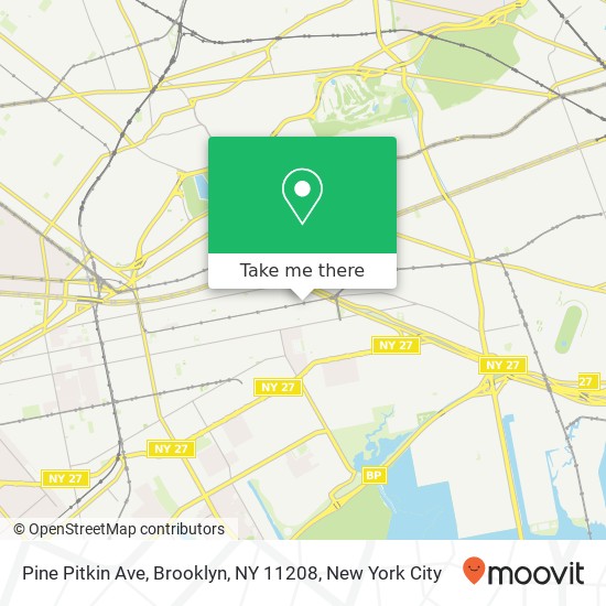 Mapa de Pine Pitkin Ave, Brooklyn, NY 11208