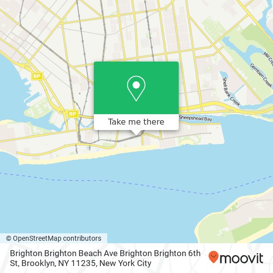 Mapa de Brighton Brighton Beach Ave Brighton Brighton 6th St, Brooklyn, NY 11235