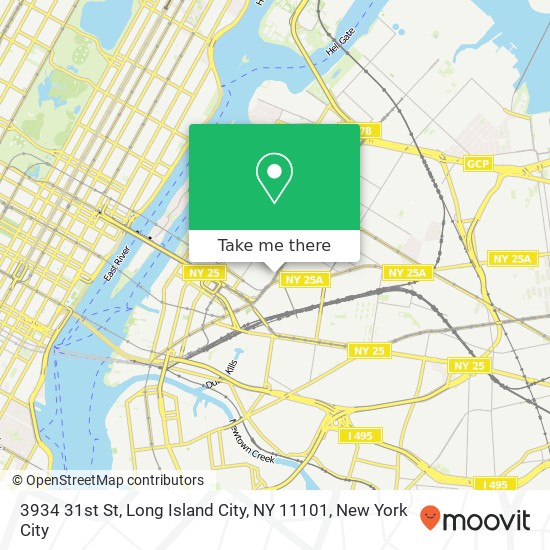 Mapa de 3934 31st St, Long Island City, NY 11101