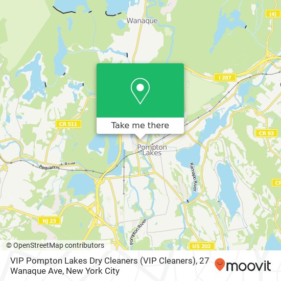 VIP Pompton Lakes Dry Cleaners (VIP Cleaners), 27 Wanaque Ave map