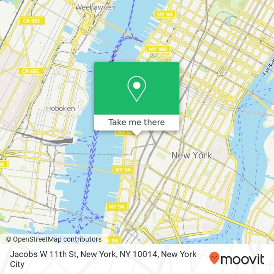 Jacobs W 11th St, New York, NY 10014 map