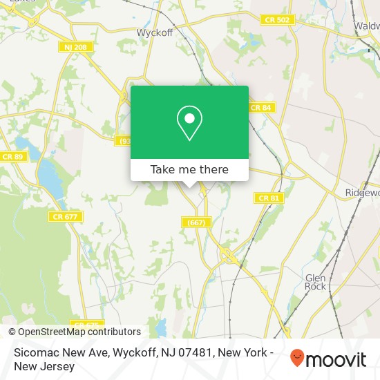 Mapa de Sicomac New Ave, Wyckoff, NJ 07481