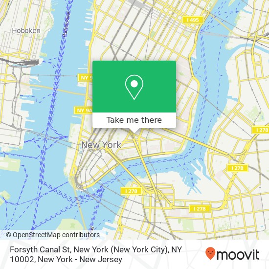 Mapa de Forsyth Canal St, New York (New York City), NY 10002