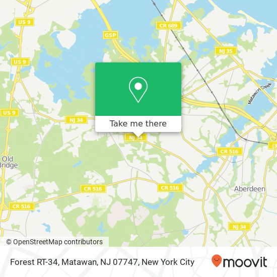 Mapa de Forest RT-34, Matawan, NJ 07747