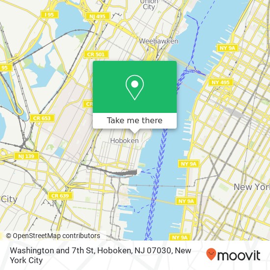 Mapa de Washington and 7th St, Hoboken, NJ 07030