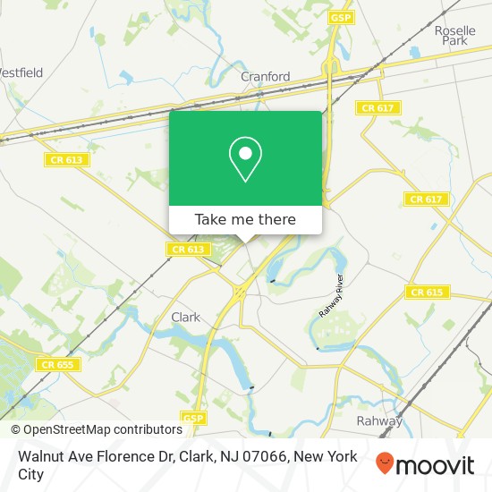 Mapa de Walnut Ave Florence Dr, Clark, NJ 07066