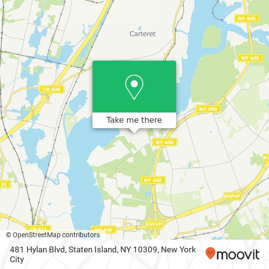 Mapa de 481 Hylan Blvd, Staten Island, NY 10309