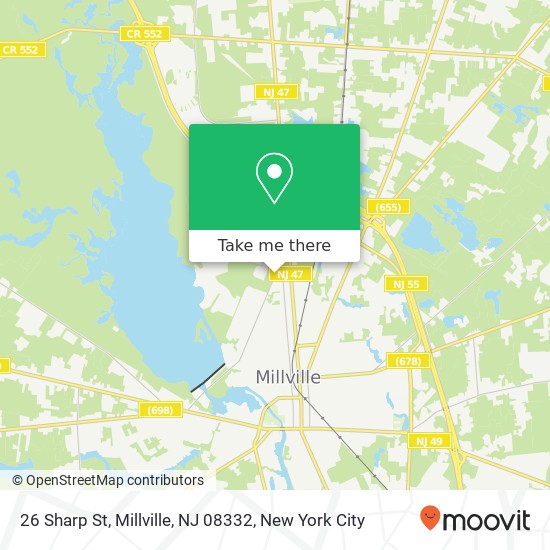 Mapa de 26 Sharp St, Millville, NJ 08332