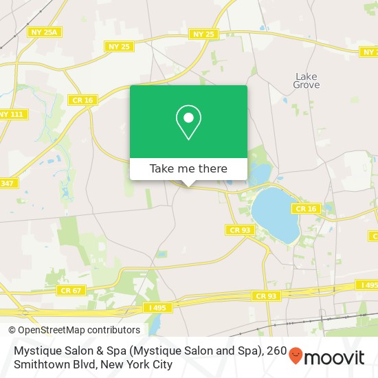 Mapa de Mystique Salon & Spa (Mystique Salon and Spa), 260 Smithtown Blvd