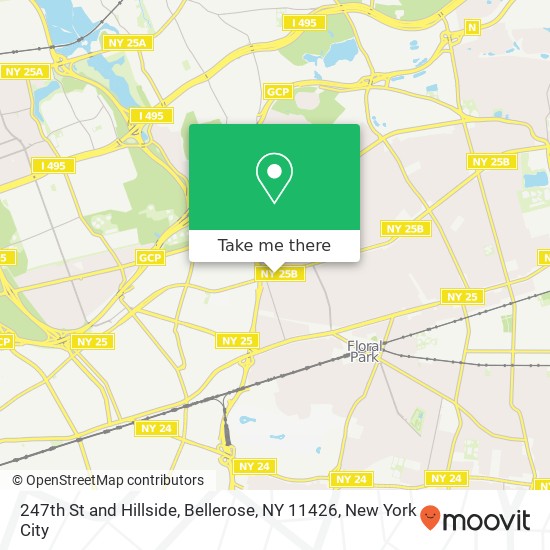 247th St and Hillside, Bellerose, NY 11426 map