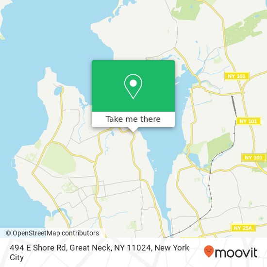 Mapa de 494 E Shore Rd, Great Neck, NY 11024