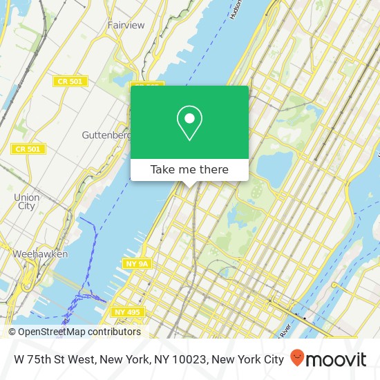 Mapa de W 75th St West, New York, NY 10023