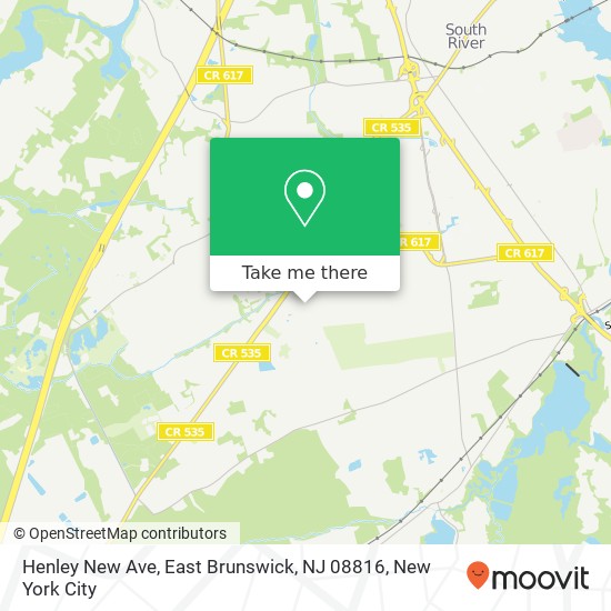 Mapa de Henley New Ave, East Brunswick, NJ 08816