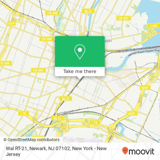 Mapa de Wal RT-21, Newark, NJ 07102