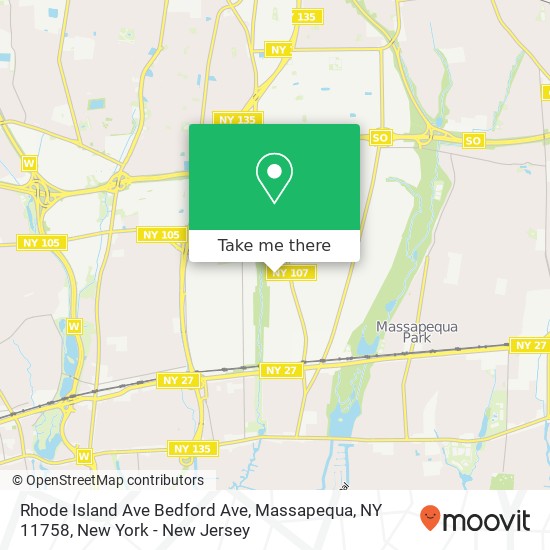 Mapa de Rhode Island Ave Bedford Ave, Massapequa, NY 11758