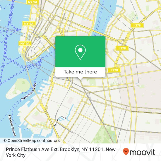 Mapa de Prince Flatbush Ave Ext, Brooklyn, NY 11201