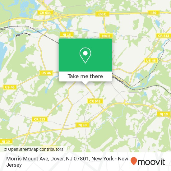 Mapa de Morris Mount Ave, Dover, NJ 07801