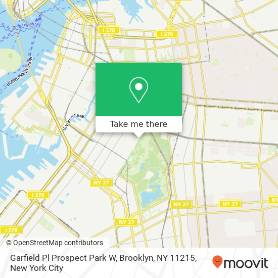 Mapa de Garfield Pl Prospect Park W, Brooklyn, NY 11215