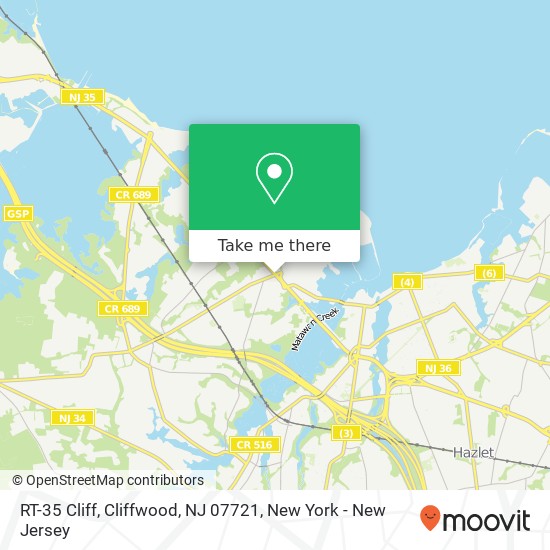 Mapa de RT-35 Cliff, Cliffwood, NJ 07721