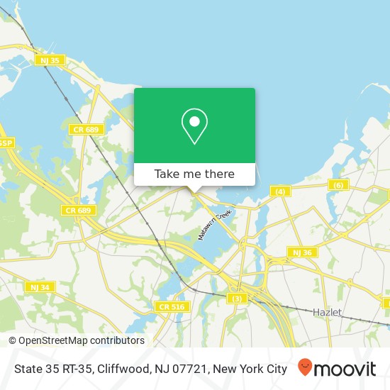 Mapa de State 35 RT-35, Cliffwood, NJ 07721