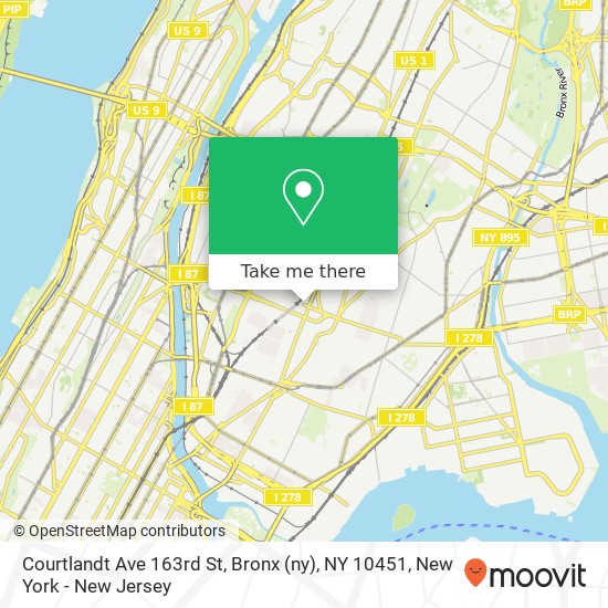 Mapa de Courtlandt Ave 163rd St, Bronx (ny), NY 10451