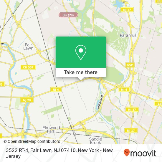 Mapa de 3522 RT-4, Fair Lawn, NJ 07410