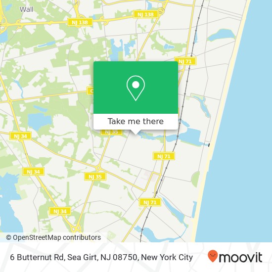 Mapa de 6 Butternut Rd, Sea Girt, NJ 08750
