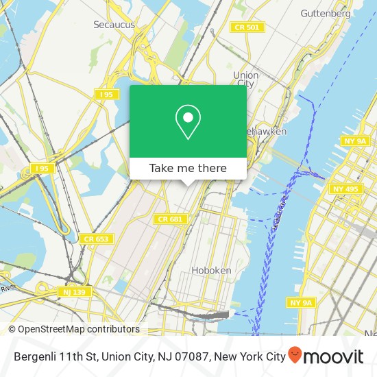 Mapa de Bergenli 11th St, Union City, NJ 07087