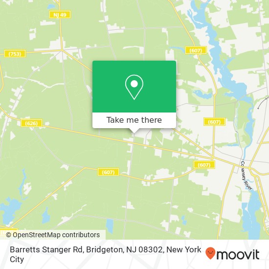 Mapa de Barretts Stanger Rd, Bridgeton, NJ 08302