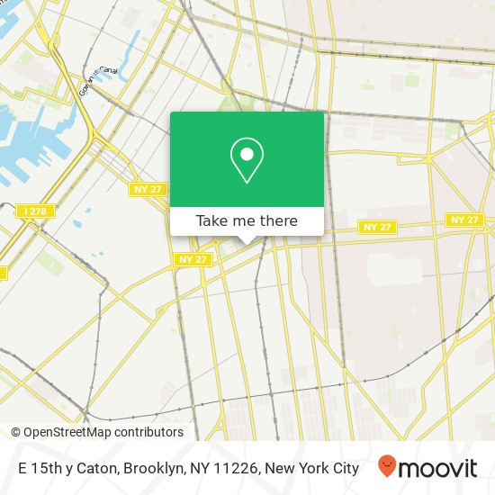 Mapa de E 15th y Caton, Brooklyn, NY 11226